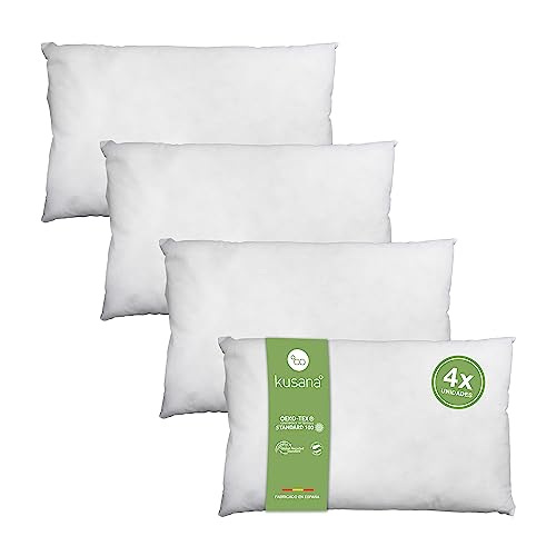 Kusana - Relleno de Cojines Pack 2/4, Fibra Hueca Siliconada de Alta Recuperación, Antialérgico,...
