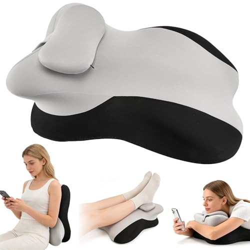Eirolace Almohada De Lectura Ergon&oacute;mica Viscoel&aacute;stica, Coj&iacute;n Triangular para Cama Y Sof&aacute; con...
