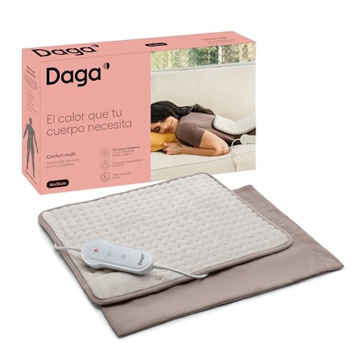 DAGA Almohadilla Térmica Confort Multi, Tecnología Intellisense, Suave Tejido, 3 Programas, 4...