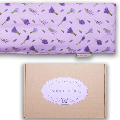 LAMARE Saco Semillas Microondas de Trigo y Lavanda 48 x 15 cm Funda Lavable 100% Algod&oacute;n - Coj&iacute;n...