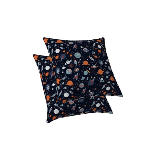 ggaimwf Juego de 2 Planeta Fundas De Almohada 60x60cm Espacio Exterior Craft Sat&eacute;lite Galaxia...