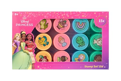 Disney Juego de sellos Princess de 15 piezas, sello infantil con Rapunzel, Vaiana y Tiana, juego de...