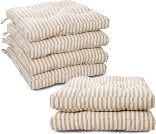 Viste tu hogar Pack 6 Cojines para Silla, 45x45x5 CM, Efecto Tridimensional, Relleno de 100%...