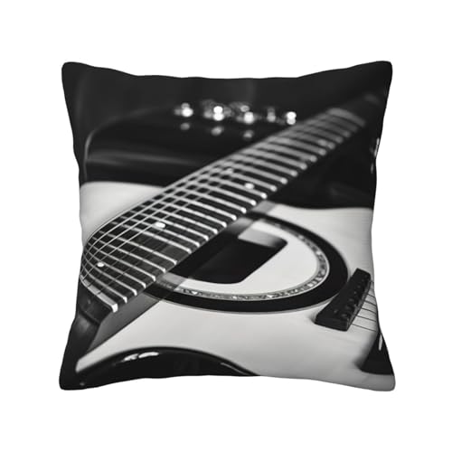LEVNDIEJ Fundas de coj&iacute;n decorativas con estampado de guitarra, fundas de coj&iacute;n para cama, sof&aacute;,...