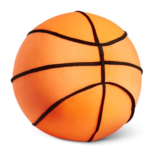 Amazon Basics Baloncesto Peluche Almohada, Juguete Cojín Estilo Deportivo para Cama o Sofá,...