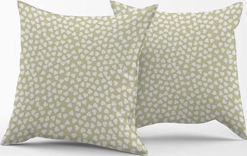 HOME ZEN HOUSEHOLD LINEN Par de fundas de coj&iacute;n cuadradas de algod&oacute;n shabby chic estampadas...
