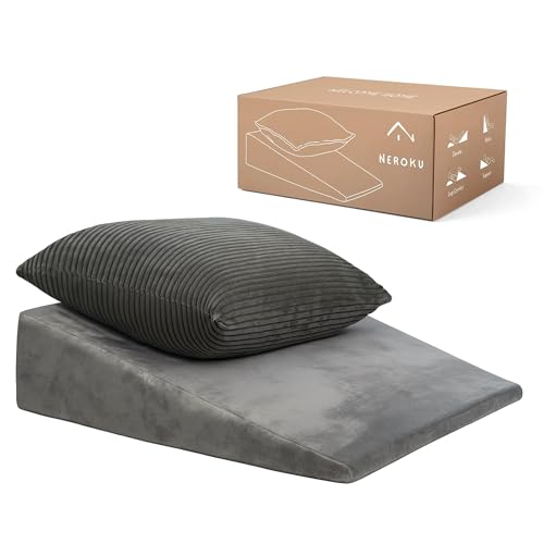 NEROKU&reg; Cu&ntilde;a Antireflujo Adulto y Cojin Lectura Cama - Respaldo Cama y Almohada Cu&ntilde;a que Mejora...