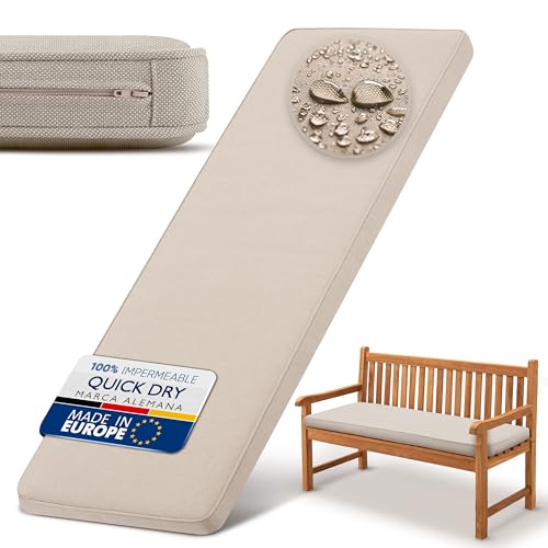 Beautissu coj&iacute;n de Banco para Exterior 100x50 cm Impermeable - Resistente a los Rayos UV f&aacute;cil de...