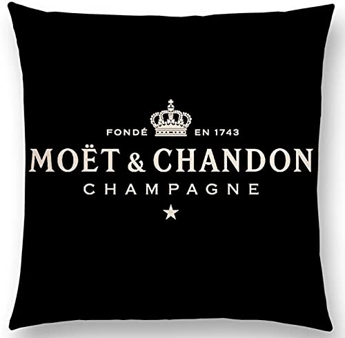 MIAOTU Funda de coj&iacute;n de lujo 45 cm x 45 cm (negro con estrella blanca)