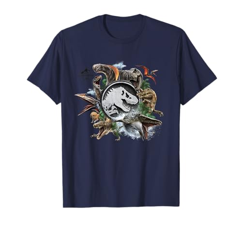Jurassic World Rebirth Circle Logo Dinosaurs Camiseta