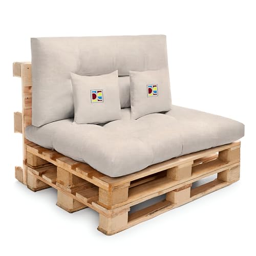 Cojines para Sof&aacute; de Palets Exterior 120x80 + Respaldo 120x60 &ndash; Pack Completo con Asiento,...