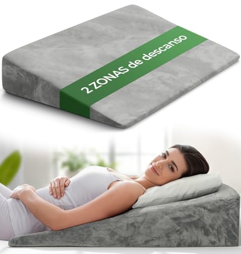 Well B4 Coj&iacute;n cu&ntilde;a ergon&oacute;mico para Cama y sof&aacute;, Almohada cu&ntilde;a [con 2 Zonas de reclinaci&oacute;n],...