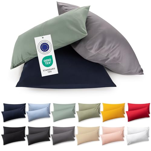 Blumtal Funda de Cojín 40x60 cm - 100% algodón - Blanco - Juego de 2 Fundas de Cojín 60x40 in...