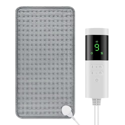 Almohadilla El&eacute;ctrica 30 x 60 cm para Espalda, Cuello y Abdomen, Coj&iacute;n Calefactor con Pantalla...