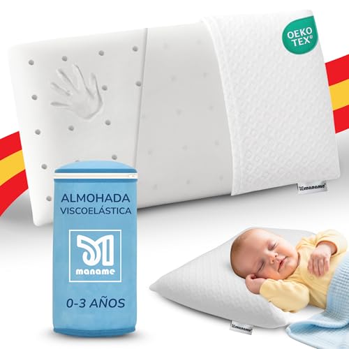 Almohada Bebe Plagiocefalia Antiahogo Viscoel&aacute;stica Antireflujo 0-3 A&ntilde;os Almohada Cuna Infantil...