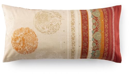 Bassetti Florence 9333314 - Funda de coj&iacute;n (100% sat&eacute;n de algod&oacute;n, 40 x 80 cm), Color Rojo