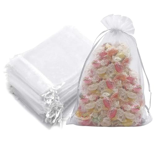 YWKJDDM 30 bolsas de organza, 20 x 30 cm, bolsas grandes de organza, para rellenar bolsas de regalo,...