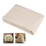 Tela de Algodón 100% Ancho Natural Sin Blanquear, Lino Tela de Algodón por Metro, 160 Largo X 50...