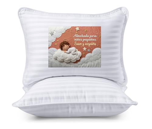 Utopia Bedding Almohada para Ni&ntilde;os (Juego de 2), 40 x 60 cm con Exterior de Polialgod&oacute;n, Almohadas...