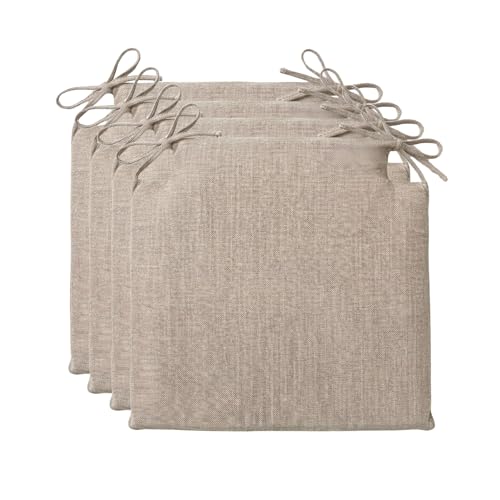 PIND Pack 4 Coj&iacute;n Cuadrado para Silla 40x40 cm de Espuma de Alta Densidad, Asiento en Tela de Lino...