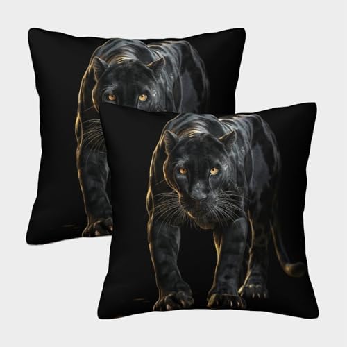 ZHUICHENG Pantera Negra 3D Impresa Funda de Almohada Microfibra Adultos J&oacute;venes Decoraci&oacute;n...