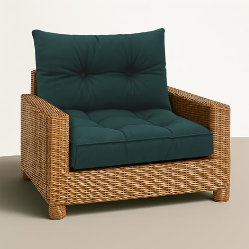 Amazinggirl Coj&iacute;n Lounge Muebles Jard&iacute;n - Coj&iacute;n de Asiento 50x50 cm Respaldo Rattan Ideal para...