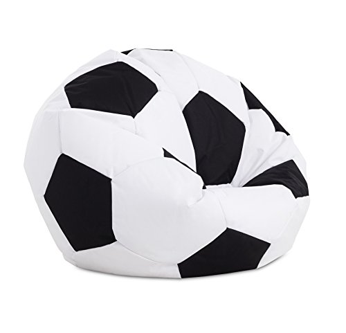 Textilhome &ndash; Puff Pelota de F&uacute;tbol 90 cm | Puf Gigante Infantil y Juvenil, Moldeable con Relleno...