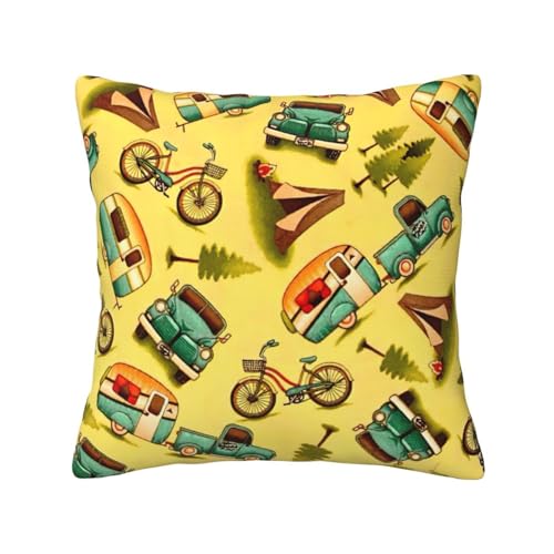 ASFgda Fundas de almohada decorativas estampadas para coche y bicicleta, con cremallera invisible,...