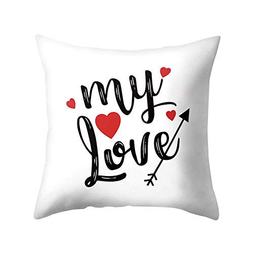 Fundas de coj&iacute;n cuadradas rom&aacute;nticas amor coraz&oacute;n carta funda de almohada sof&aacute; cama coche...