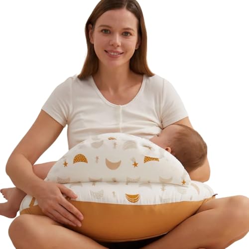 momcozy Coj&iacute;n de Lactancia con Borde de Seguridad &ndash; Coj&iacute;n ergon&oacute;mico de Lactancia y Apoyo con...