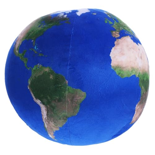 MOLUCKFU Coj&iacute;n de Peluche Forma de Planeta Tierra 17 Cm, Almohada de Bola Planetaria Azul Claro,...