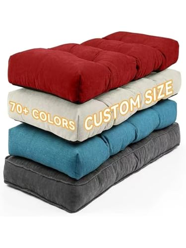 LUXUCURE Cojines Personalizados a Medida para Bancos de Interior y Exterior, Cojín Blando con Base...