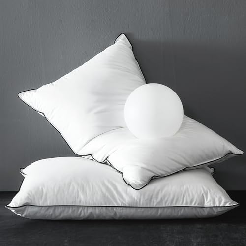 KUSNUG Almohada de Plum&oacute;n de Ganso 50x75 Pack 2, Plum&oacute;n y Plumas Relleno rodeados de un Tejido...