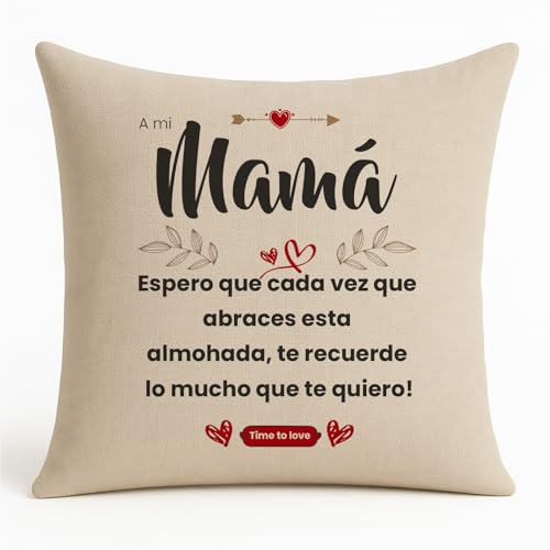 Kembilove Funda de Coj&iacute;n Mam&aacute; 40x40 cm | Regalo Original para Mam&aacute; | Coj&iacute;n con Frase Emotiva |...