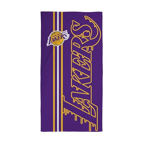 Character World Toalla Oficial de la NBA, sensaci&oacute;n s&uacute;per Suave, dise&ntilde;o Morado y Amarillo del...