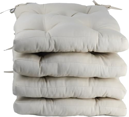 MORE FREE-Pack 4 Cojines para Silla，Cojin de Asiento Decorativo Funda de Poliéster y Relleno de...