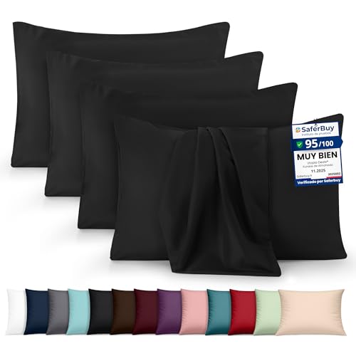 Utopia Bedding &ndash; Juego de 4 Fundas de Almohada &ndash; 30 x 50 cm &ndash; Oeko-Tex &ndash; Microfibra...