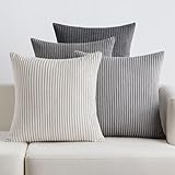 EMEMA Funda Cojines 4 Piezas 45x45 cm para Sofá Funda de Almohada de Corduroy Súper Suave Cojin de...