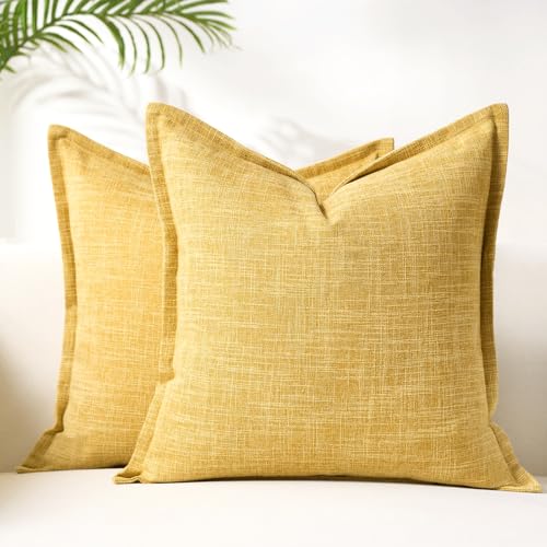 Funda Cojin 40x40, Fundas Cojines Amarillo Mostaza, Fundas de Cojines Moderno Decorativos, Paquete...