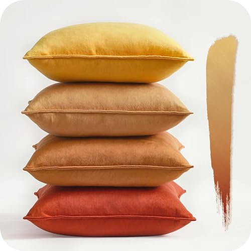 Topfinel Juego de 4 fundas de coj&iacute;n decorativas de 20 x 20 pulgadas para sof&aacute; y cama, decoraci&oacute;n...