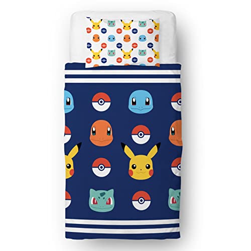 Juego de Funda de edred&oacute;n con Licencia Oficial de Pokemon, Juego de Cama Reversible de 2 Caras con...