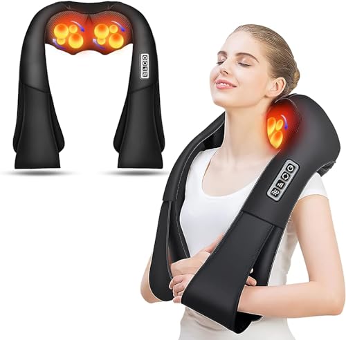 AERLANG Masajeador Cervical y Espalda con Calor Relajante,Amasajeador de Cuello, Hombros y Espalda...