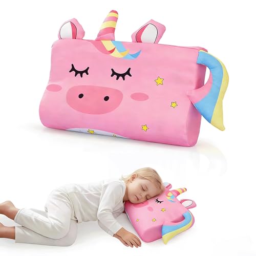 Ecofocet Almohada Infantil Ergon&oacute;mica de Espuma Viscoel&aacute;stica, Almohada Bebe con Funda, Lavable y...