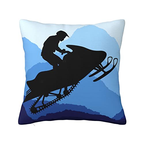 Funda de almohada de doble cara con estampado de motos de nieve, fundas de coj&iacute;n cuadradas para...