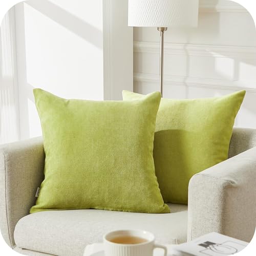 Topfinel Juego 2 Fundas Cojines Sofas de Algod&oacute;n Lino Chenilla Duradero Almohadas Decorativa de...