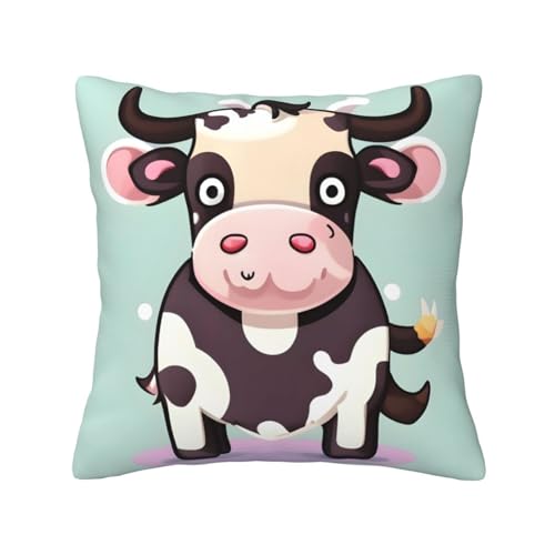axzttupy Fundas de cojín cuadradas con estampado de vaca negra, para todas las estaciones, para...