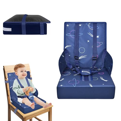 UISEBRT Asiento elevador para ni&ntilde;os, port&aacute;til, coj&iacute;n para ni&ntilde;os, con cintur&oacute;n de seguridad...