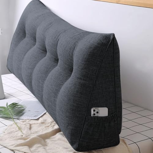 Coj&iacute;n compensado triangular, almohada de lectura de cabecera, respaldo extra&iacute;ble para la cabecera,...