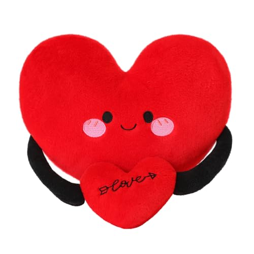Xfrog Peluche de coraz&oacute;n Rojo para San Valent&iacute;n, Bonito coj&iacute;n de coraz&oacute;n con peque&ntilde;os...