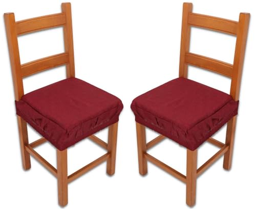 Casatessile PAR de Cojines Funda de Silla Acolchados y desenfundables con Goma el&aacute;stica Solid Color...